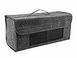 Eufab 21023 Kofferraumtasche, Nadelfilz 50 x 15 x 22 cm, Anthrazit, Klettverschluss