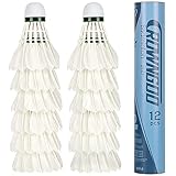 ALFFREUDE 12 Stück Badmintonbälle Federbälle ShuttlecocksTraining mit hoher Stabilität und Haltbarkeit geeignet für professionelles Training oder Outdoor-Sportarten
