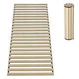 SUBTLETY Lattenrost aus Zederholz 90x200cm Rollrost mit 23 Leisten & Schwarz Gummiband, Faltbare Rolllattenrost Belast bis 300KG, 2cm Dicke Holzlatten Ersatzleisten für Meisten Betten