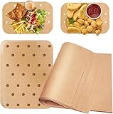 CoKeeSun 200 Stück Ungebleichte Pergamentpapier-Backblätter Set, 100 Backpapier Zuschnitte 23×33cm und 100 Airfryer Backpapier 14×20.5cm, Zum Backen, Kochen, Grillen, Frittieren, (2 Größen)