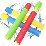 4 Stück Wasserpistole Kinder, 38cm Schaumstoff Wasserpistolen, Spritzpistole Wasser Bunte, Party Strand Pool Strandspielzeug für Jungen und Mädchen
