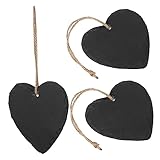 TOGEVAL 3St Geschenkanhänger aus Schiefer Etikett preisschild hochzeitsdekoration pflanzenschilder Planke Herz Zeichen schiefertafel Hängende Schiefer-Tags Schieferanhänger zum Aufhängen