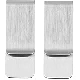 YDoLimmer Geldklammern Set Edelstahl Geldscheinklammer Silber Geldclip Geld Klammer für Geldscheine Quittung Note Kreditkarte 52x20mm (2 Stück)