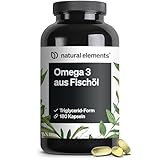 Omega 3 – 180 Kapseln – 2000mg Fischöl pro Tagesdosis – Triglycerid-Form mit EPA und DHA – Laborgeprüft, aufwendig aufgereinigt und aus Anchovis aus Peru