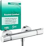 hansgrohe Ecostat Comfort - Duschthermostat Aufputz, Duscharmatur mit Sicherheitssperre (SafetyStop) bei 40° C, rundes Thermostat für die Dusche, Mischbatterie für 1 Verbraucher, Chrom, 13116000