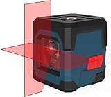 Laser Wasserwaage, RockSeed Kreuzlinienlaser mit Selbstnivellierung, Vertikale und Horizontale Linie, 360 Grad Drehbar, Tragetasche, Batterie Enthalten(Rot)