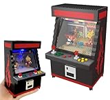 Mikro Retro Konsole Klemmbausteine für Erwachsene und Jugendliche,1060 Teile DIY Tabletop Anime Fighter Szene Arcade Maschine Modellbausatz Spielzeug Kreative Geschenkes für Gaming Fans Jugendliche