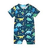 NaLatia Badehose Badeanzug für Babys, Jungen, UV-Schutz, Dinosaurier-Druck, kurzärmelig, Badeanzug, Schwimmbad, Strand, Surfen