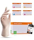 Viawant® Latex Pro Einmalhandschuhe Latexhandschuhe M [100 Stück] Reißfest & Puderfrei, Für Lebensmittelkontakt – Premium Untersuchungshandschuhe