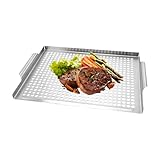 Outdoor-Grilltablett, Edelstahl-Grillpfanne, antihaftbeschichtet, Küchenzubehör, Grillkocher, Kochwerkzeug für Camping, , Ausflüge, Heckklappe, Party, Terrasse, , Familienessen