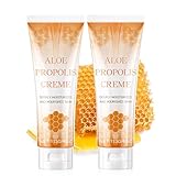 Aloe Propolis Creme, Bienensalbe, Propolis Salbe (Enthält 74% Aloe Vera) für Trockene und Gereizte Haut, Tiefenhydration für Gesicht und Körper (2 X 113 g)