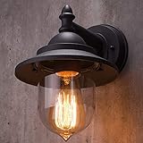CGC Lighting Coach-Laterne für den Außenbereich, Wandleuchte, Garten, Veranda, Terrasse, Garten, traditioneller Wintergarten, Tür, Schuppen, Vintage-Retro (Schwarz)