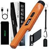 Pinpointer Metalldetektor Aufladbar - IP68 Klein Komplett Wasserdicht Metal detector mit Ein-Tasten Störungsbeseitigung, 9-Stufen-Empfindlichkeitsregelung 360° gold detektor Vibration Klang-3 Modi