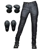 Damen Motorradhose,wasserdichte Beschichtete Motorcycle Jeans Biker Pants Motorrad Hose Motorradrüstung Schutzauskleidung Mit Abnehmbarer 4 Protektoren (A,S)