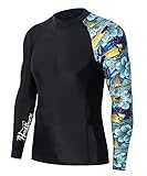 HUGE SPORTS Herren Spleiß Rashguard Langarm Rash Guard Shirt Wasser alle Outdoor Aktivitäten Surfen Schwimmen Tukan M