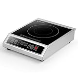 AMZCHEF Gewerbliches Induktionskochfeld 3500W, Profi Induktionsplatte für Gastronomie & Catering, Edelstahl Kochplatte mit Sensor-Touch, 10 Leistungsstufen, Timer & LED-Display, Temperatur 60-240°C