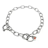 Sprenger Hundehalskette mit Haken (Schäkel) zur Zugbegrenzung aus Edelstahl I Kettenhalsband für Kurz- und Langhaar Hunde, Halsband mit 60 cm