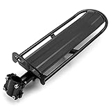 Schwarz Fahrradgepäckträger-Aluminiumlegierung Einstellbare Universal Gepäckträger Fahrrad Aluminiumlegierung Fahrradgepäckträger mit Reflektor Universal Fahrrad Gepäckträger für Mountainbike Fat Bike
