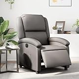 HOMEELIKE Relaxsessel Elektrisch Grau Echtleder