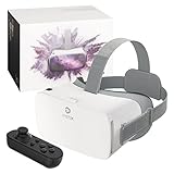 DESTEK V5 VR Brille für Handy, 110° FOV HD Anti-Blaulicht Virtual Reality Geschenke VR Headset mit Bluetooth-Fernbedienung für iPhone Samsung Android 4,7-6,8 Zoll-Bildschirm