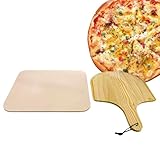 Pizzaplatte für den Ofen: robuste Cordierit-Platte, Unterlage für das Kochen bei hoher Temperatur, handgefertigter Rindenhalter, klassische kulinarische Platte, Alternative zum Heizziegel von Unif