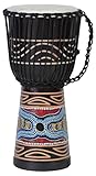 40cm Profi Djembe Trommel Bongo Drum Buschtrommel Percussion Motiv Buntes Muster Afrika Art - (Für Kinder ab 6 Jahren und Anfänger)