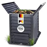 GARANTIA THERMO-WOOD Komposter 600 Liter inkl. Bodengitter anthrazit-braun - Komposter Garten, Schnellkomposter, Abfall & Recycling, Biomüll, Komposteimer, Garten, Thermokomposter, Kompost