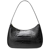 CYHTWSDJ Damen Shoulder Bags for Women, Cute Handbag Mini Clutch Purse with Zipper Closure Hobo Tote Handtasche, Krokodil und Schwarz