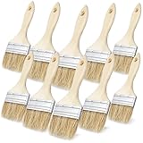 Vaguelly 10 Stück Schweinehaarbürste bbrush bbrusch grillbürste Handwerksbürste bürstchen Chip-Pinsel Grillpinsel für Soße Pinsel dekorieren Zubehör für Ölgemälde Künstler Pinsel hölzern