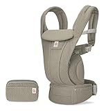 Ergobaby Omni Deluxe All-in-One Babytrage für Neugeborene ab Geburt bis 20kg, Ergonomische 4-Positionen Mesh Babytrage Rückentrage Baby-Tragetasche, Soft Olive