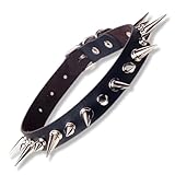 OUDQFCJ Gothic Choker Spikes Nieten Choker PU Lederhalsband Damen Punk Choker Schwarz Halsreif Simple