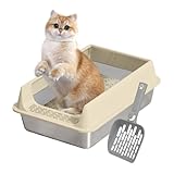 Edelstahl Katzenklo, Katzenklo Spritzwassergeschützt Mit Schaufel, Urinleckage Geschützte Tierbedarf, Für Kleine Und Mittelkatzen Wohnung Garten Balkon Terrasse Nutzung