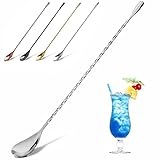 YFWOOD Cocktail-Mischlöffel aus Edelstahl, Barlöffel, Langer Griff, Langer Cocktail-Rührer für Barkeeper, attraktives Spiral-Design, perfekt zum Mixen und Lagern von Getränken