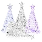 TOYZFRIENDY 4 Stk. Bunte LED Weihnachtsbaum Nachtlichter Glühende Tischlampen Weihnachtsdeko Kompakte Weihnachtsbaum Lampe für Schlafzimmer Fensterbrett und Partybeleuchtung