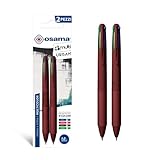 OSAMA 4 Multi Urban Buntstifte, 4 Farben, 2 Stück, Kugelschreiber, mehrfarbig, 1,0 mm, mit Schwarz, Blau, Rot und Grün, für Schreibwaren Schule, Büro, Universität und Schreibwaren