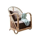 huanglyc-232 Rattanstuhl- Rattanstuhl, geflochtener Korbsessel mit Sitzkissen, modernes Loungemöbel Terrassen-Loungesessel
