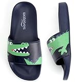 WateLves Badelatschen Kinder Sommer Hausschuhe Badeschlappen Jungen Mädchen Rutschfeste Dusch Badeschuhe Strand Sandalen(Krokodil Blau 28/29EU)