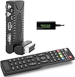 SQUADO DVB-T2 HD 1080p Digitaler Terrestrischer Receiver mit HDMI-Ausgang, H265/HEVC 10-Bit, Universal-Fernbedienung 2-in-1, LED-Display