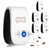 Bugshield Milbenvertreiber, Ultraschall-Milbenabwehrgerät, leiser und sicherer Betrieb, Plug & Play, Allergiehilfe für Schlafzimmer, Wohnzimmer, Kinderzimmer und Büro, Chemiefrei(5-stück) (5-stück)