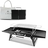 Charmline 34x23cm Foldable Portable Holzkohlegrill, Kleiner Campinggrill Holzkohle, Picknickgrill Grill, BBQ Grill für Outdoor, Geeignet für Gärten, Strände, Rasenflächen und Tischplatten, Schwarz