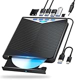 Externes Blu-ray Laufwerk Blu-ray Laufwerk DVD/BD Player Lesen/Schreiben Tragbares Blu-ray Laufwerk USB 3.0 und Typ-C DVD Recorder Ultra High Definition Blu-ray Recorder für Windows 7/8/10/11/MacOS.