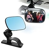 VGECEE Rückspiegel Auto Baby 360° Schwenkbar Rücksitzspiegel Sicherheitsspiegel Baby Spiegel Auto Sonnenblende Autospiegel Babys Rücksitz mit Clips Autositz Rückspiegel für Kinderschale Rückwärtssitz