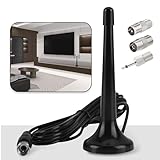 Hochleistungs-Radioantenne mit Magnetfuß für Exzellenten DAB+ und FM Empfang - Inklusive 3m Koaxialkabel und Steckeradapter - für Heimstereoanlagen, AV Receiver und Audio Systeme, Verbesserte Klangqua