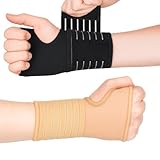 Actesso Elastische Handgelenkbandage – Handgelenk Bandagen für Verstauchungen, RSI, Sehnenscheidenentzündung oder Sport – Für Linke oder Rechte Hand (Mittelgroß, Schwarz)