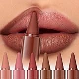 6Pcs/Set 2-in-1 Gradient Lip Liner & Lipstick Set, Ombre Effect Velvety Lipliner Lipstick, Smudge-Proof, Waterproof Mini Lip Makeup Set
