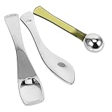 CALLARON 3Stücke Metall Kosmetik Spatel Make Up Löffel Für Gesichtscreme Augencreme Und Lotionen Für Hautpflege Und DIY Anwendungen Leicht Und Einfach Zu Reinigen