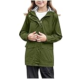 Generisch Kinder Regenjacke Wasserdicht Outdoorjacke Leichte Windjacke Softshelljacke Mit Kapuze KäLteschutz WäRmend Steppjacke Bequemes Weichem Sweatshirt FüR Jungen Und MäDchen
