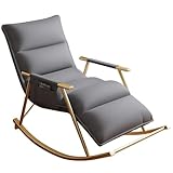 Übergroßer Outdoor-Schaukelstuhl mit Stahlrahmen, bequem gepolstertes Kissen, 150 kg Kapazität, perfekt für Terrasse, Hinterhof, Balkon und Veranda, Grau