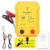 FenceMate Elektrischer Weidezaungerät, 12 V, Ausgang 1 Joule für 4 bis 20 km, niedrige Impedanz, Spitzenspannung 10 kV, für Geflügel, Vieh, Haustiere