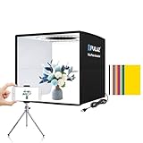 PULUZ Fotobox Miniaturen 25x25cm, Faltbares Mini Fotostudio Set mit 104 LED-Leuchten CRI 95 & 6 Arten Doppelseitiger Farbhintergründe für kleine Produktfotografie